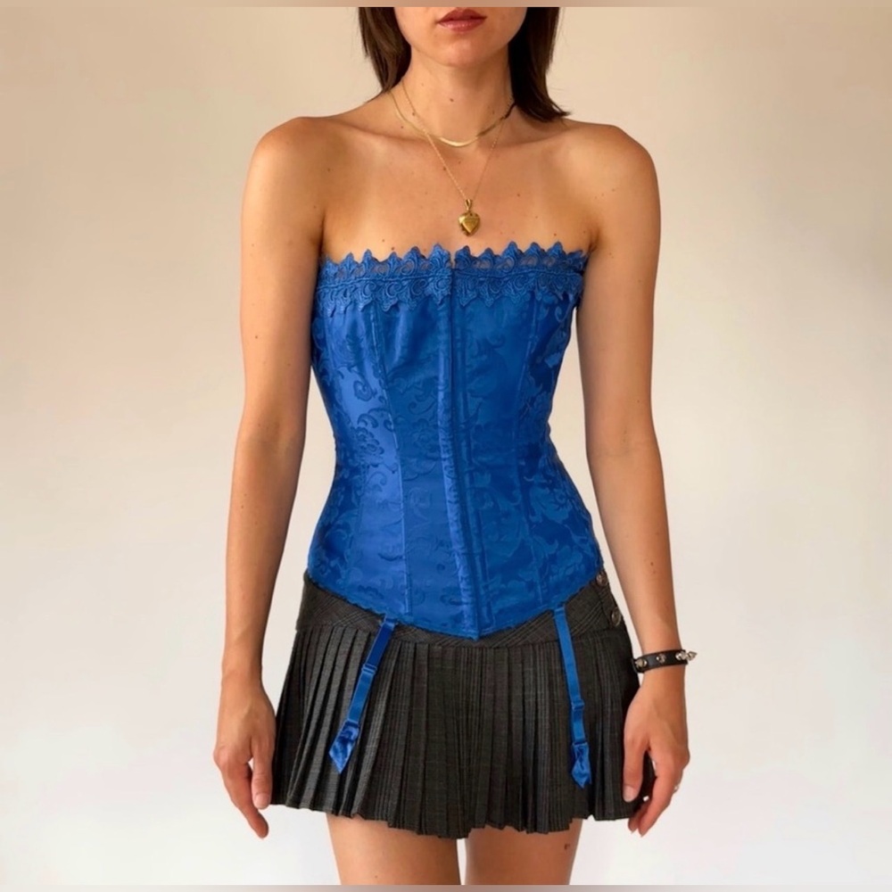 New but Vintage Frederick's of Hollywood Royal Blue Corset
